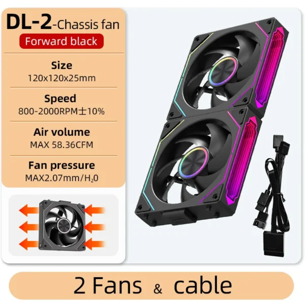 TEUCER DL-2 120mm PC Case Fan Wireless splicing Hydraulic bearing Quiet Infinity Mirror ARGB Fan for Gaming PC Case Water Cooler