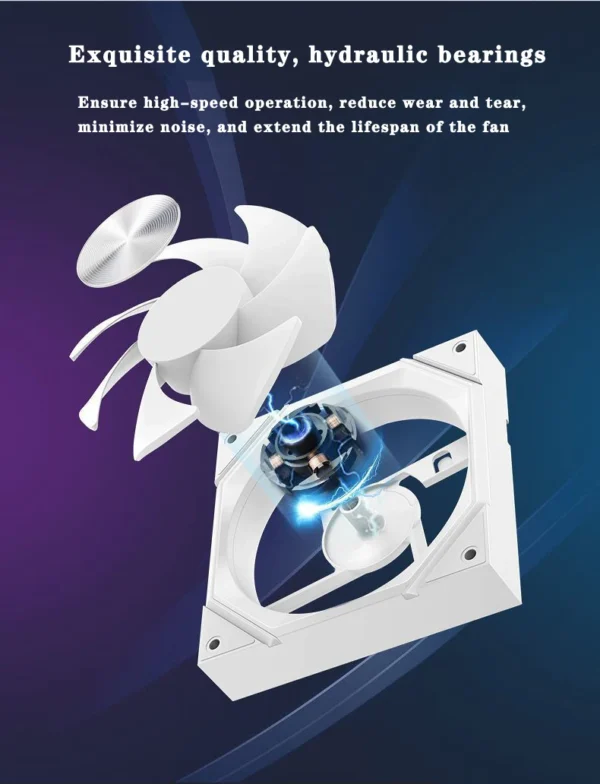 ICE Whale IW-12 Computer PC Case Fan 120mm ARGB 4Pin PWM Cooling Fan Motherboard Sync 61.5CFM/2000RPM CPU Cooler Ventilator