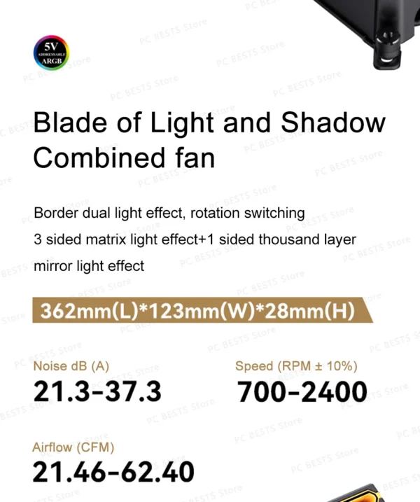Jonsbo TX-360 Screen Display Integrated Water Cooling 360mm Radiator ARGB AIO Water Cooler Intel LGA1200 115X 1700 1851 AM5 AM4