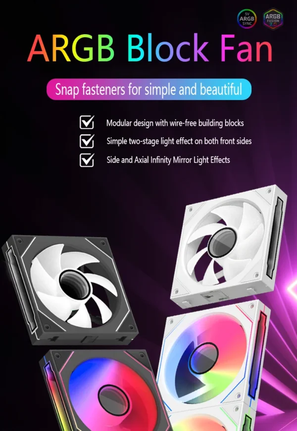 Magic Building Block chassis fan computer cooling fan modular wireless fan 120mm shell cooling fan ARGB ventiladores para pc