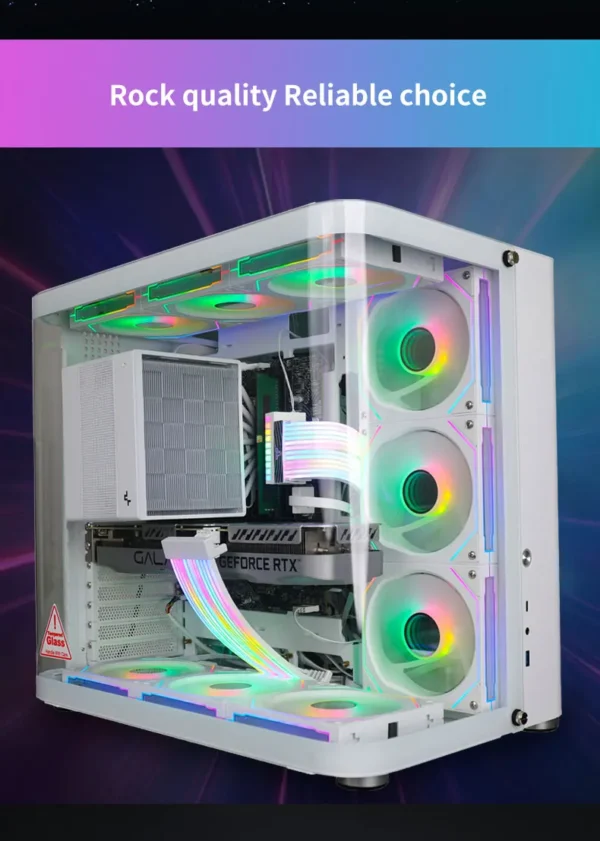 Coolcirc Cableless PC Case Fan 12V/4Pin PWM 800-1800RPM Silent 5V/3Pin ARGB Triple Pack 120mm Ventilator Use for Water Cooling