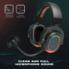 Fifine Dynamic RGB Gaming Headset with Mic Over-Ear Headphones 7.1 Surround Sound PC PS4 PS5 3 EQ Options Game Movie Music - H6