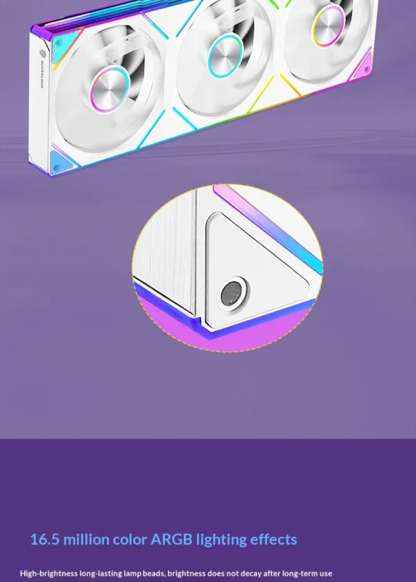 WJCOOLMAN Starlink 120/240/360 Conjoined structure PC fan ARGB PWM Speed Control Computer Silent Case Fan easy to install