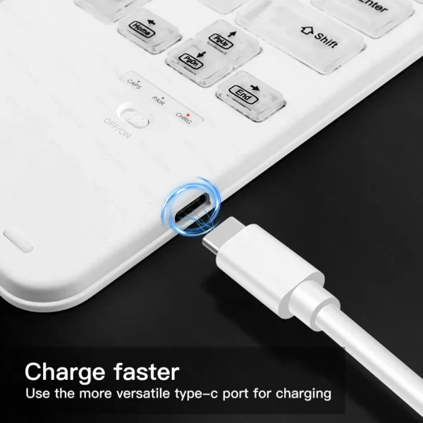 RGB Rainbow Backlit Wireless Bluetooth Keyboard Touchpad and Mouse Wireless Spanish Korean Keyboard for iPad Laptops Tablet PC