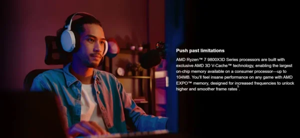AMD Ryzen 7 9800X3D high-performance gaming processor 8 cores 16 threads 4nm process TDP 105W Frequency up to 5.0 GHz Socket AM5
