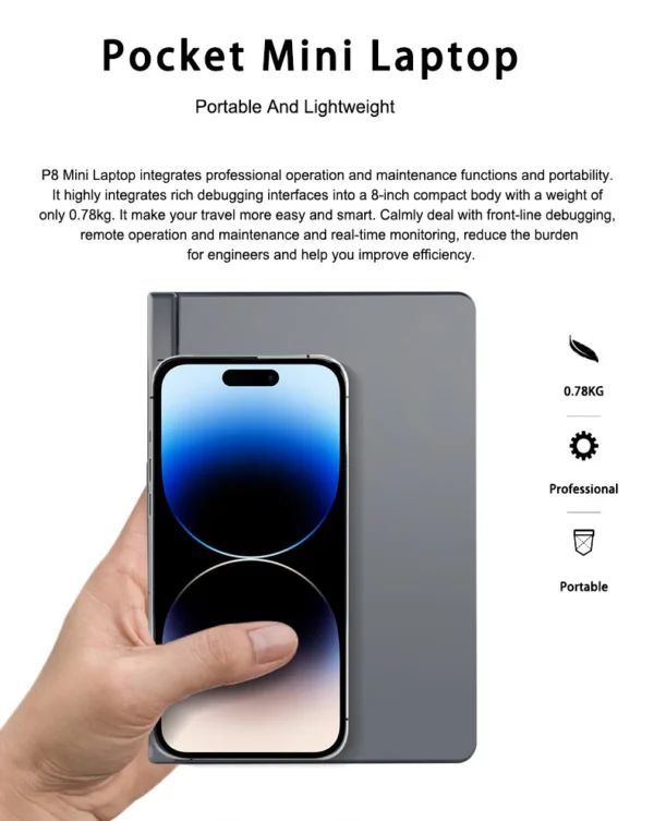 CRELANDER P8 8 Inch Mini Laptop Touchscreen Rotating 360 Degree Intel Alder N150 12GB WiFi6 Notebook Tablet PC Protable Laptops