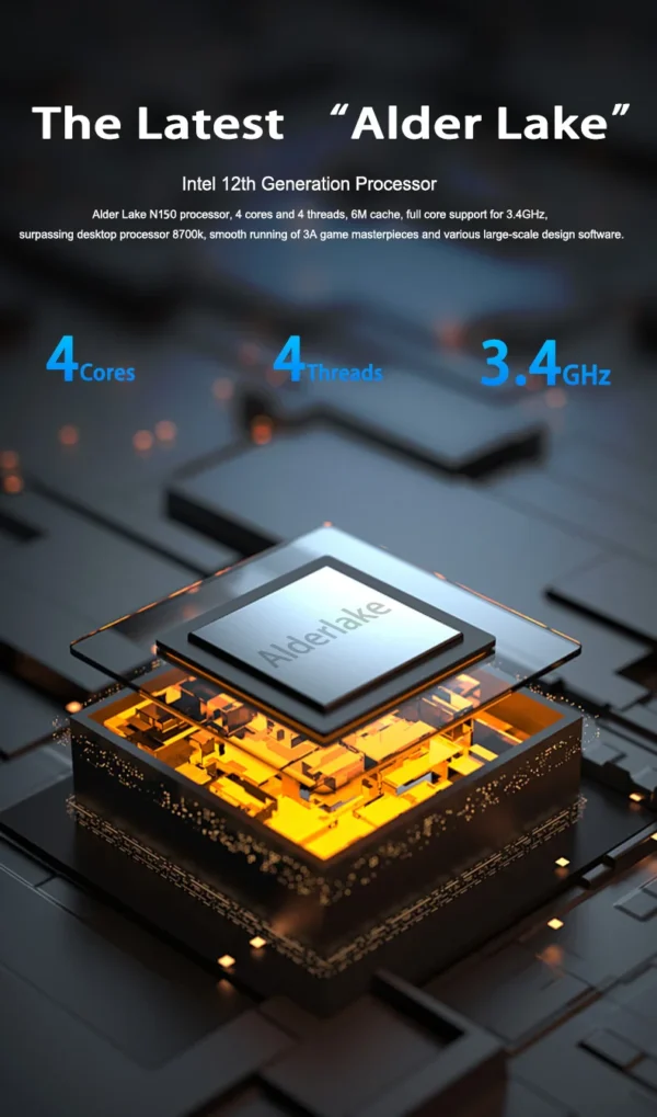 CRELANDER P8 8 Inch Mini Laptop Touchscreen Rotating 360 Degree Intel Alder N150 12GB WiFi6 Notebook Tablet PC Protable Laptops