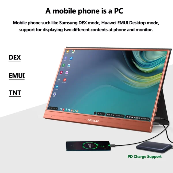 ZEUSLAP 15.6inch touching utrathin portable monitor remote control for phone, laptop, nintendo switch,steamdeck second screen