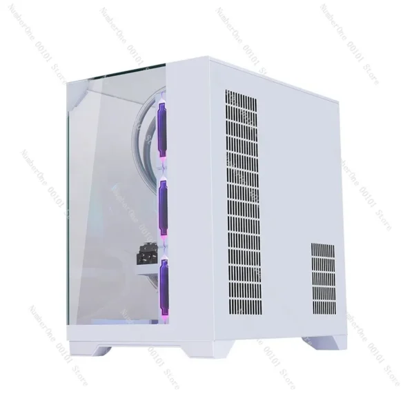 ATX Gaming PC Case Panoramic Tempered Glass 7 Fan Support RGB Lighting Desktop Computer Case High Airflow Gaming Chassis