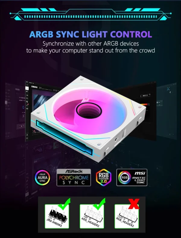 JUMPEAK MX120 360mm Modular Wireless Splicing PC 120mm Case Cooling Fan ARGB Infinite Mirror Effect For Computer Water Cooler