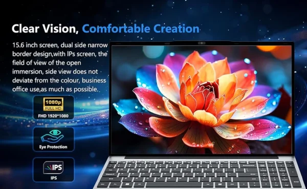 15.6" Windows 11 Laptop Computer Intel Core i9 9900 16GB RAM 1TB SSD Laptops Office Computer PC Fingerprint Unlock Notebook