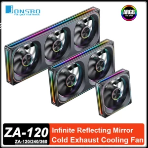 JONSBO ZA-120/240/360 Case Cooling Fan ARGB 12cm Connected Building Block Fan PWM Silent Chassis Fan