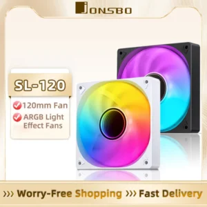 Jonsbo SL-120 Case Fan 120mm 5V 3Pin ARGB Light Effect PWM 600-1500RPM Cooling Fan 12cm High Air Volume Slient Fan