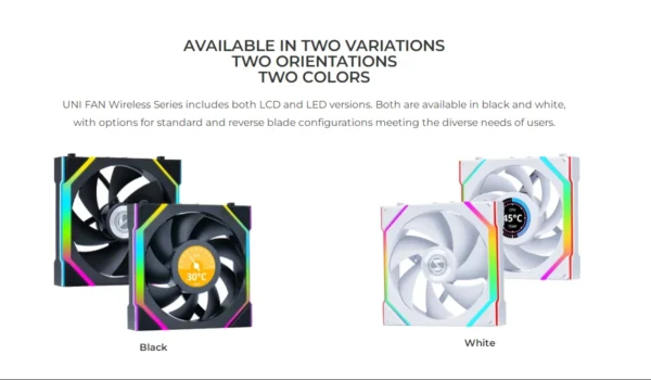 LIAN LI UNI FAN SL Wireless 120 Single Pack , Reverse Blade Triple Pack, LCD 120 Single Pack, Case fan, water cooled fan
