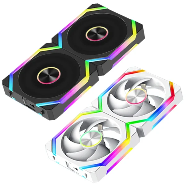 JUMPEAK HS120 Halo ARGB Cooling Fan 360mm 240mm Modular Stackable Splicing 120mm RGB Fans Kit For Gaming PC Case Water Cooler