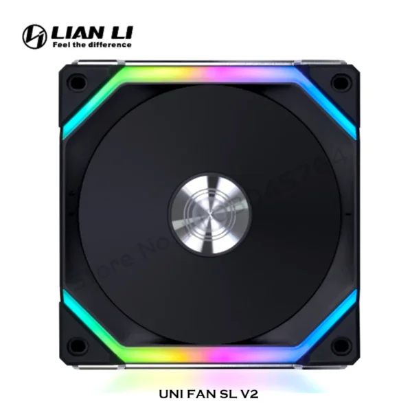LIAN LI UNI FAN SL V2 SL120V2 Reverse Blade 10% Performence Upgraded Version RGB Fan, Single Pack, Black/White