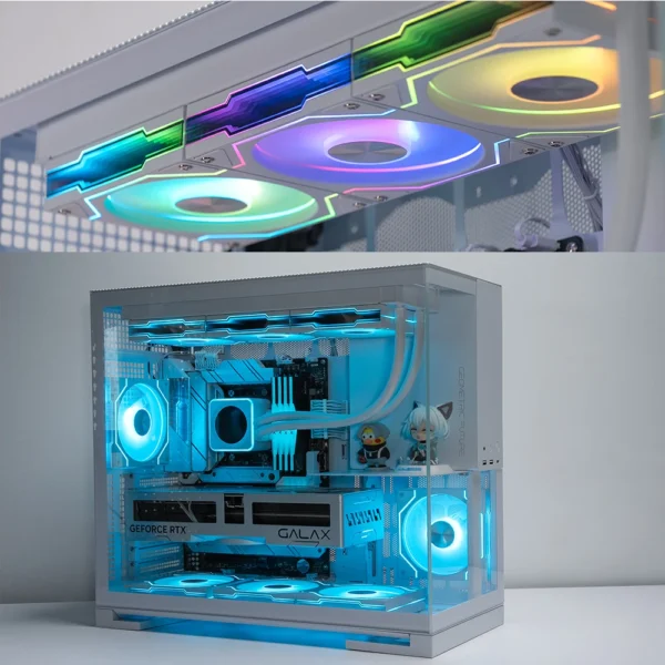 Jungle Leopard Star Trail 120mm ARGB CPU Fan - Infinity Mirror, 5V 3Pin Addressable RGB Cooling for Gaming PC
