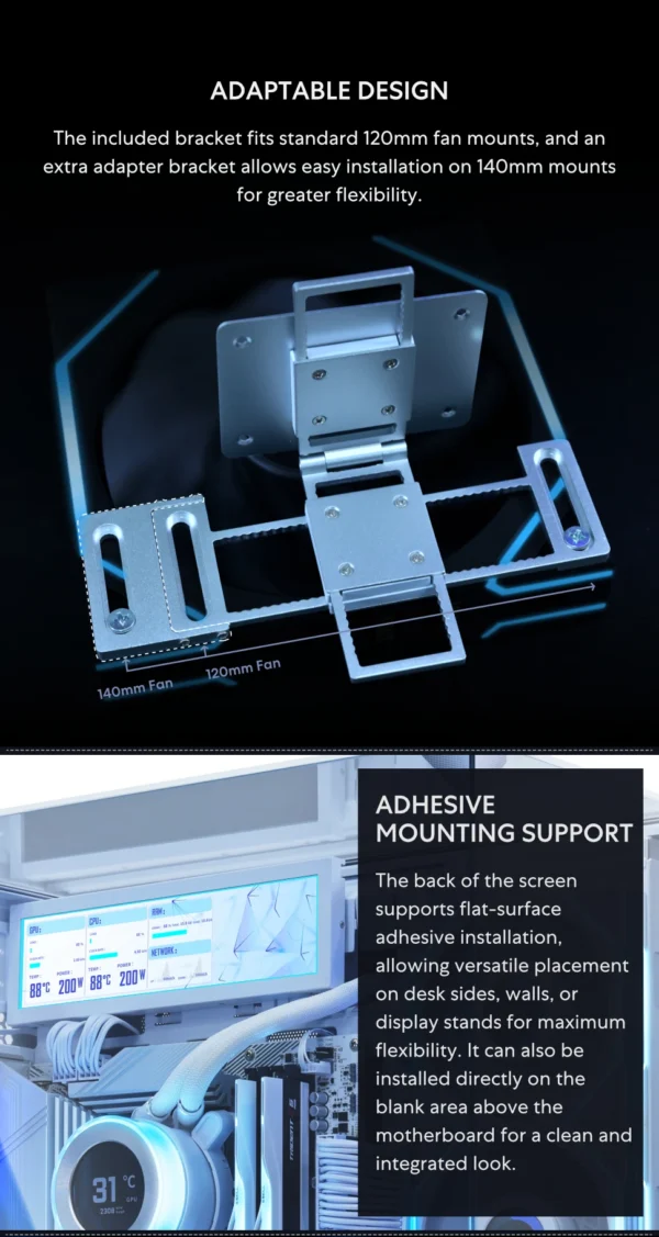 Lian-Li 8.8 Inch Universal Screen 1920x480 resolution IPS LCD Display for PC Case