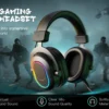 Fifine Dynamic RGB Gaming Headset with Mic Over-Ear Headphones 7.1 Surround Sound PC PS4 PS5 3 EQ Options Game Movie Music - H6