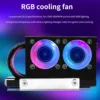 TISHRIC RGB SSD M2 Radiator With Two Fans Cooling 7000RPM 3Pin M.2 Hard Disk Heatsink For Desktop PC NVMe NGFF M.2 2280 SSD