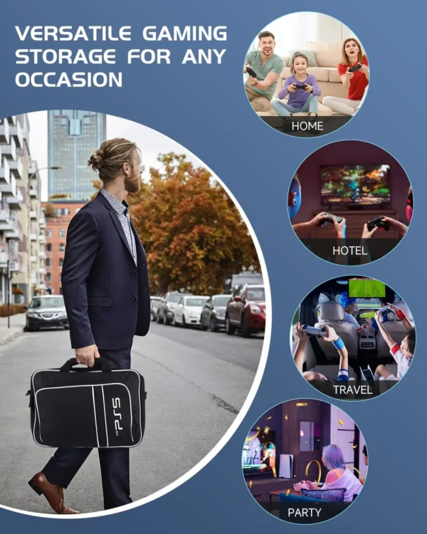 For PS5 Travel Case for PS5 Protective Case Bag Suitable for PS5 Disc/Digital Edition Console, Controllers, Game Cards, Headset