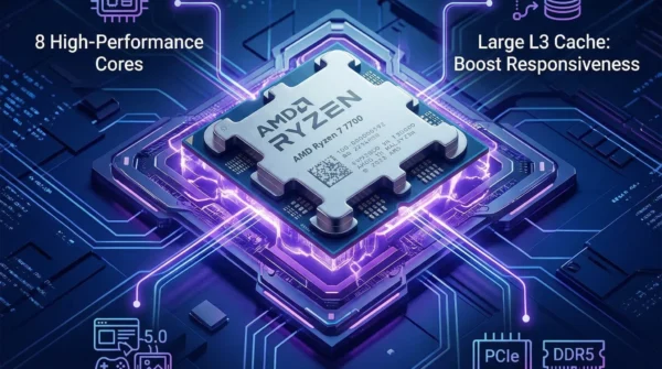 AMD Ryzen 7 7700 Used R7 7700 3.8GHz CPU processor 8-Core 16-Thread 5NM L3=32M 100-000000592 Socket AM5