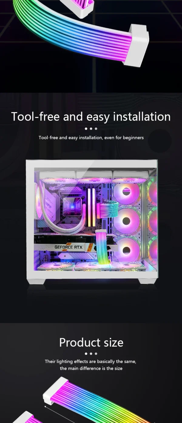 UPSIREN Bendable ARGB Light Board,Suitable For Graphics Card 24pin/8pin/2x8pin/12VHPWR/Motherboard Decorative light strip