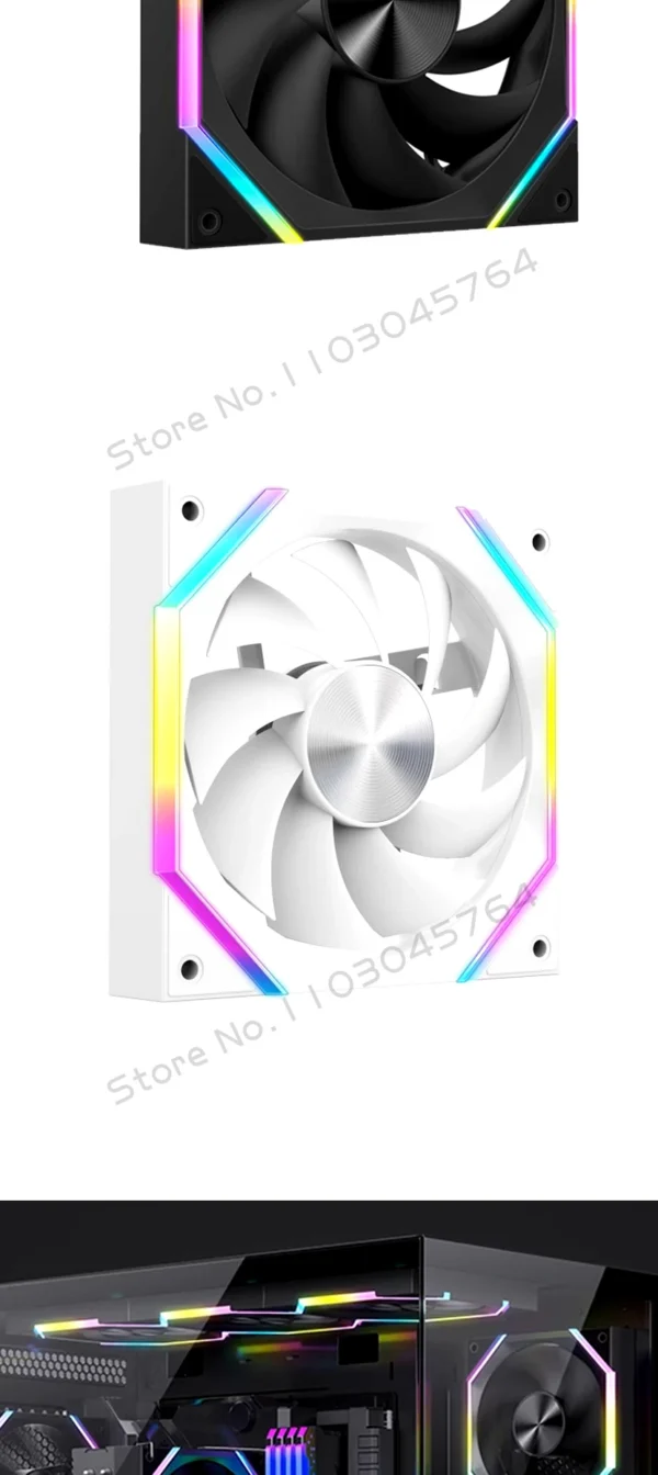 140 Case Fan ARGB, Silent 6-30dBa 89CFM Big Airflow, 14CM PC Cabinet 14025 Cooler Support Mobo 5V ARGB SYNC, Reverse Or Forward