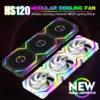 JUMPEAK HS120 Halo ARGB Cooling Fan 360mm 240mm Modular Stackable Splicing 120mm RGB Fans Kit For Gaming PC Case Water Cooler