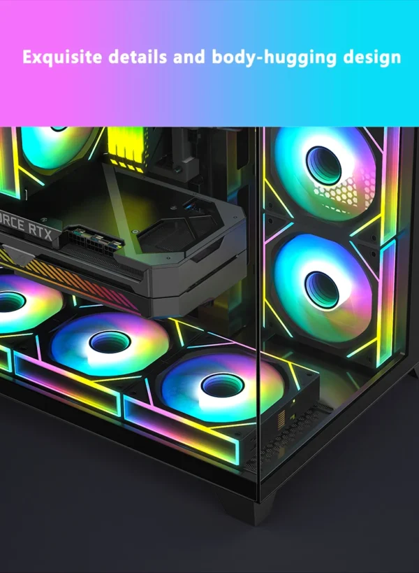 ICE Whale WX-2 Wire-Splicing PC Case Cooling Fan ARGB Mirror Cycle Light Effect 600-1800RPM PWM Water Cooling 360mm Cooler Fan