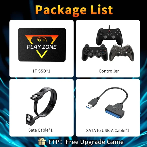 Portable Retro Gaming SSD 80+Emulators for PS5/PS4/PS3/PS2/XBOX One/SWITCH/WII/DC 16191 Games Launchbox＆Retrobat＆Playnite for PC