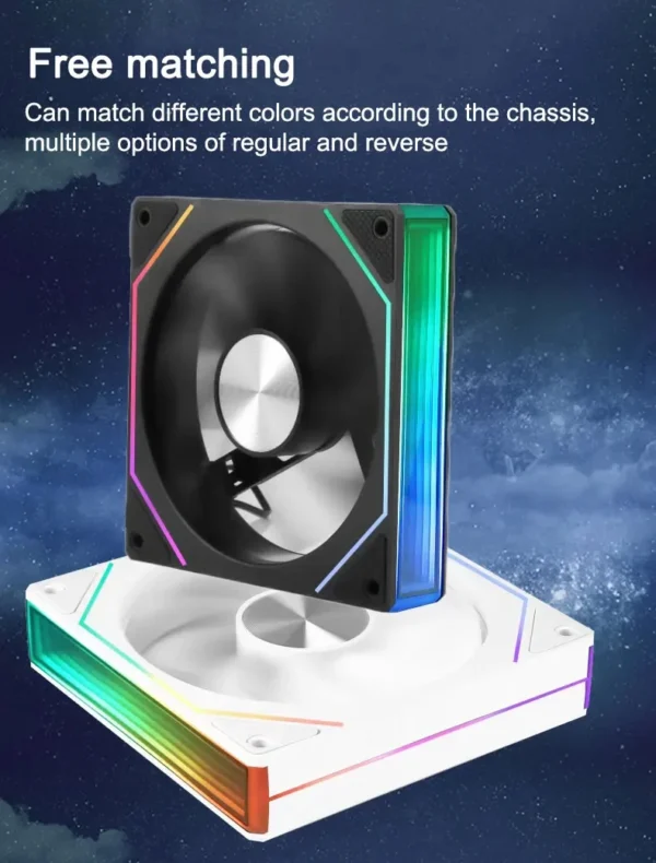 UPSIREN UF-3 Prism 7 PRO Computer Case Cooling Fan,Double-sided full lens,12CM ARGB motherboard synchronization，CD pattern axis