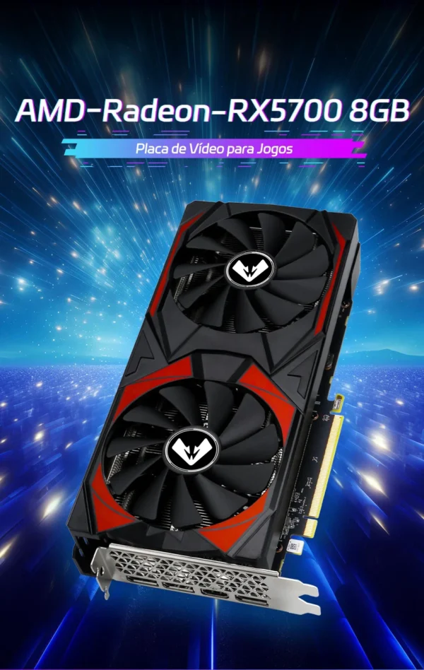 MOUGOL Graphics Card RX5700 8gb GPU PC Gaming GDDR6 Memory 7nm 256Bit PCIEx16 4.0 Desktop Computer Video Cards for AMD Radeon