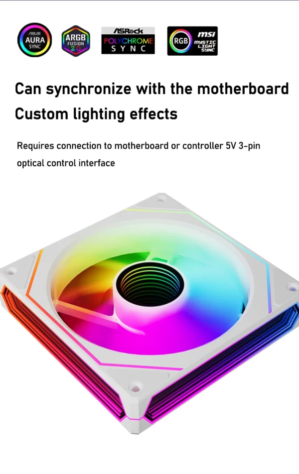 Zezzio Prism 6 PRO 120mm PC Case Fan ARGB 12V 4PIN PWM Air Cooler CPU Cooling Fan 3-sided Infinite MirrorCompute Chassis Fan