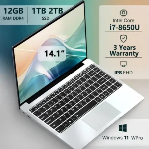 2026 Portable  Windows 11 Pro Laptops Intel Core i7 8650U 16GB RAM 1TB SSD Office Gamer Study notebook Computer PC