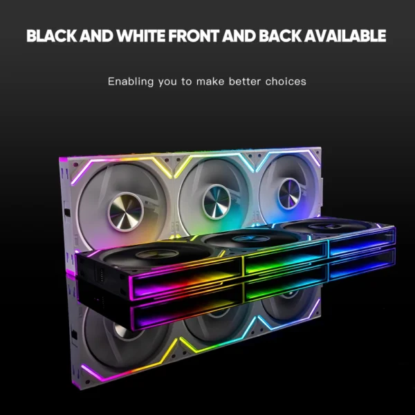 120mm ARGB Case Fan with Dual Side Infinity Mirror Cableless 360mm For Computer Water Cooler | Jungle Leopard Interstellar V2RS