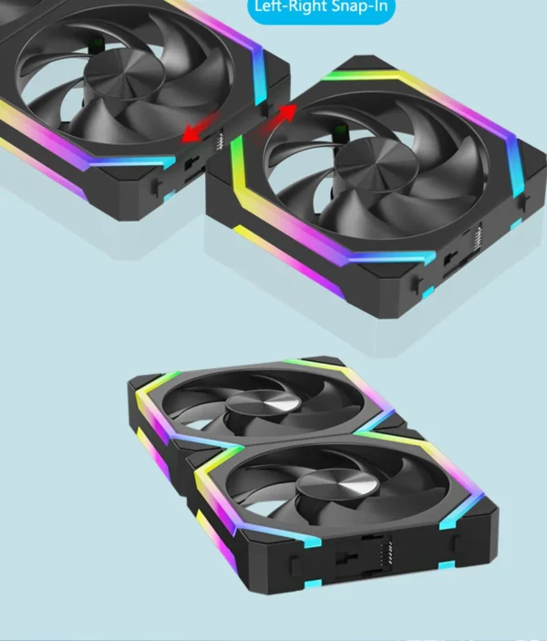 JUMPEAK CS120 ARGB Cooling Fan 240mm Modular Stackable Splicing PWM Silent 120mm RGB Fans For Gaming PC Case CPU Water Cooler