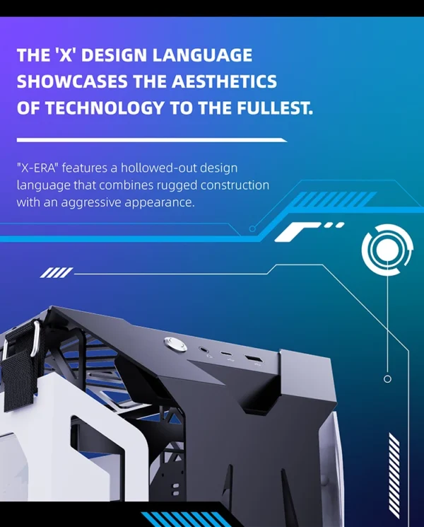 Lovingcool New Design Open Style Gaming Chassis Tempered Glass Micro ATX Mini ITX Computer RGB Casing Desktop PC Case with Fan