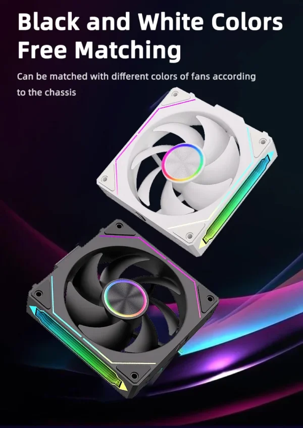 COOLCIRC CX-2 Computer Chassis Fan 120mm 5V 3-pin ARGB Cooler  12V/4PIN PWM 800-2000 RPM 3-in-1 Quiet Building Block Cooling Fan