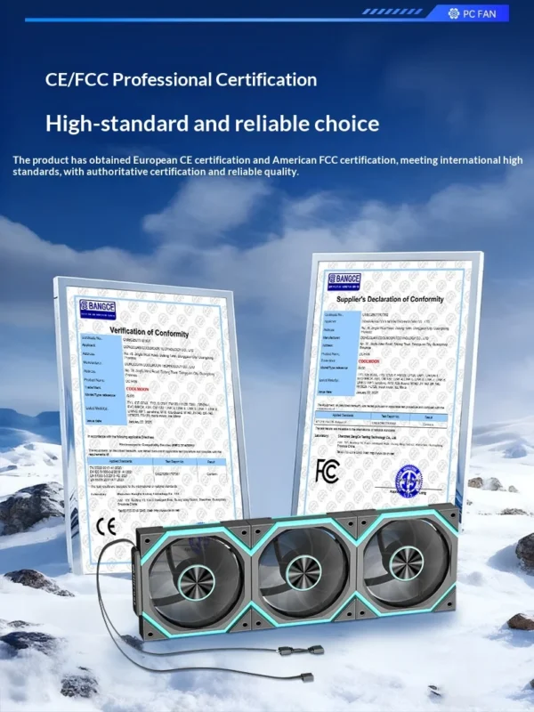 Hifrost Ice Chain Modular 120mm ARGB PC Case Cooling Fans Wireless Thermostatic Sync Lighting For Gaming Chassis CPU Cooler