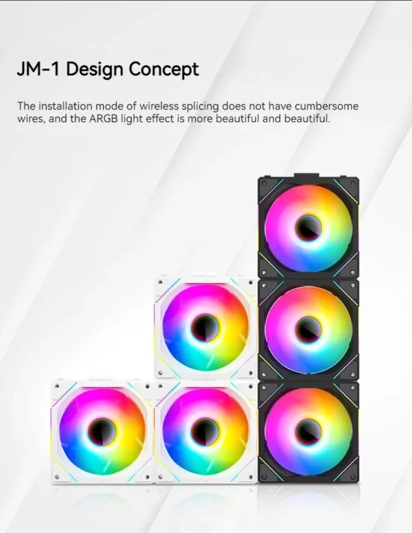 TEUCER JM-1 PC Case Fan 120mm ARGB Mirror Cycle Light Effect Cooling Fan 4PIN PWM Low noise Chassis Water Cooling Ventilador