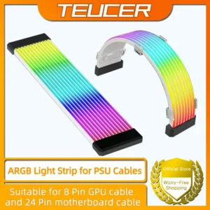 PC RGB Light Strip Suitable For Computer Power Supply ATX 24PIN GPU Video Card Cables And Case for 6Pin 8Pin 12Pin 16Pin 24Pin
