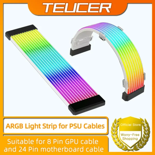 PC RGB Light Strip Suitable For Computer Power Supply ATX 24PIN GPU Video Card Cables And Case for 6Pin 8Pin 12Pin 16Pin 24Pin