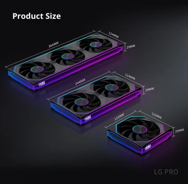 LOVINGCOOL Coherent Pro-360/240/120 ARGB digital display PC fan computer case Siamese Building block fan Integration