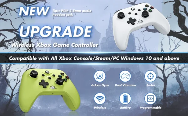 Gaming Controller for Xbox One/Series S/X/PC Console Joystick Wireless 2.4G Remote Control Gamepad supports Windows 7/8/10 Above