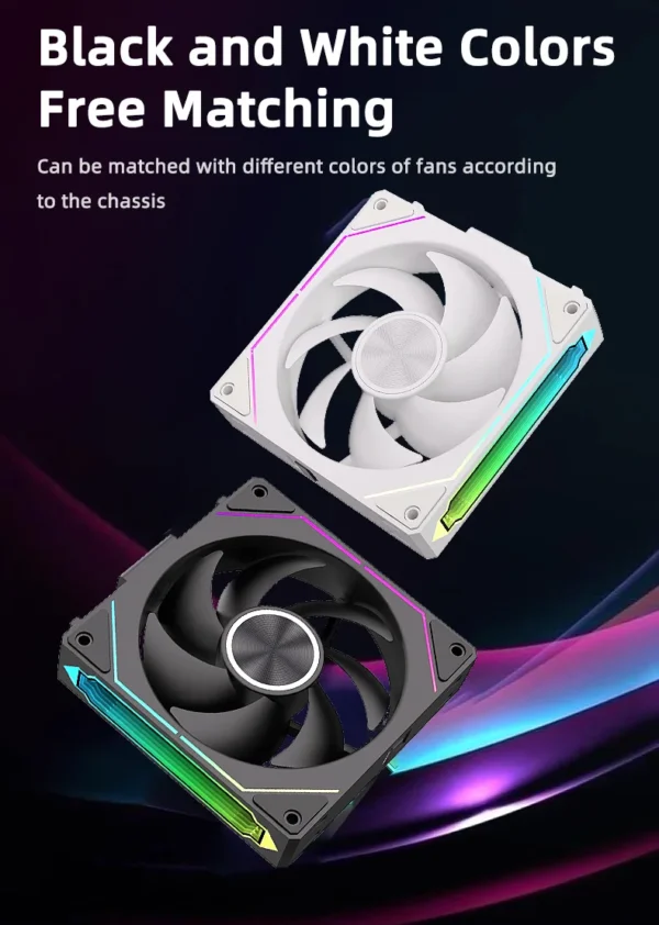 Coolcirc DL-2 120mm ARGB Cooling Fan Modular Wireless Stackable Splicing 800-2000RPM PWM Silent for Gaming PC Case Water Cooler