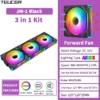 TEUCER JM-1 PC Case Fan 120mm ARGB Mirror Cycle Light Effect Cooling Fan 4PIN PWM Low noise Chassis Water Cooling Ventilador