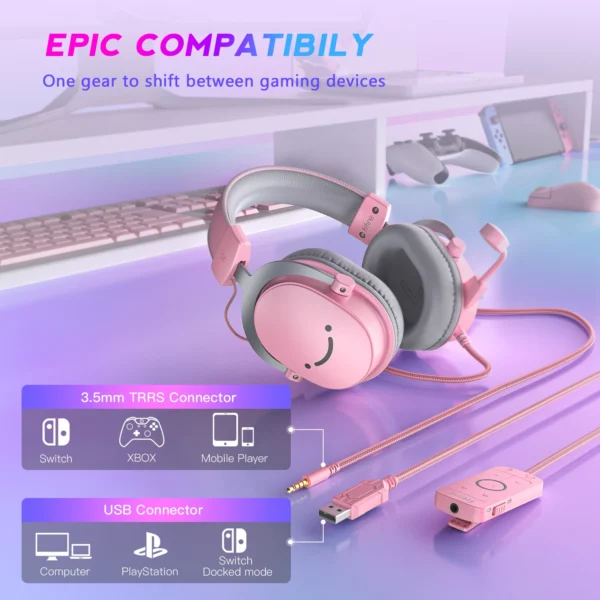 FIFINE Gaming Streaming Headset and Microphone Kit with Gain Knob/RGB/Monitor,for PC/MAC/PS4/PS5/Mixer/YouTube/Steam-AM8TP/H9P