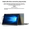 15.6 Inch Dual Screen Portable Monitor for PS5 Switch Hosts HD 1080P PC Secondary Screen 360° Rotation One-Cable LCD IPS Panel
