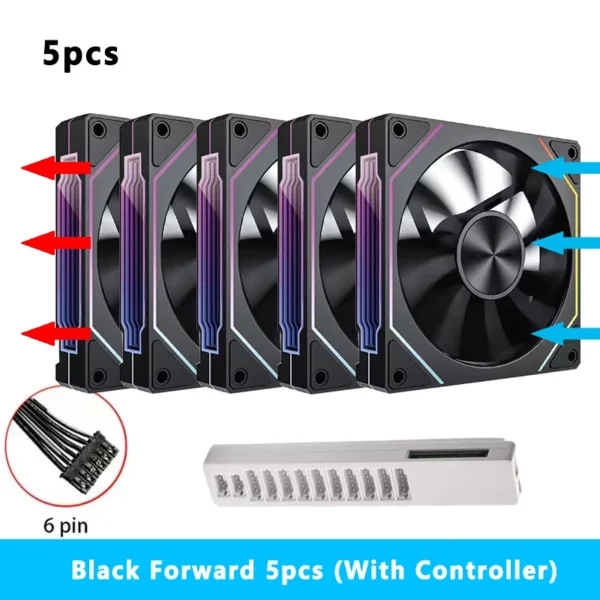 Prism 5 PRO 120mm Fan 6pin RGB Pc Case Ventiladores Computer Chassis Fan Water Cooler PC Gamer Cooling Kit Fan Ventilador